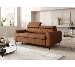 SOFA ZOYA 180 CM ZE STELAŻEM WŁOSKIM- SKÓRA NATURALNA - Skóra pomarańczowa