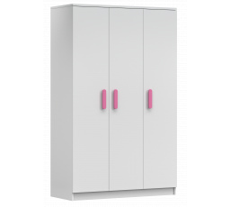 3D SMYK I - 19 Gardróbszekrény, Fehér Matt/Rózsaszín