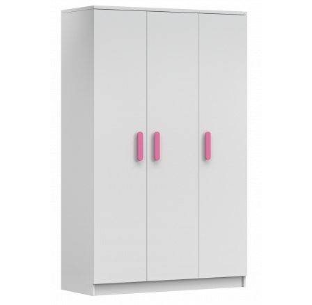 3D SMYK I - 19 Gardróbszekrény, Fehér Matt/Rózsaszín