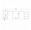 Čelo postele SIMPLICITY 136, Beton/Bílý lesk