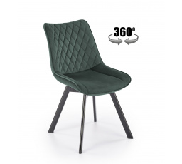 Forgó étkezőszék K520, Sötétzöld/Fekete