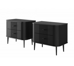 Zestaw szafek nocnych Vesper 56 cm - czarny / czarne nogi