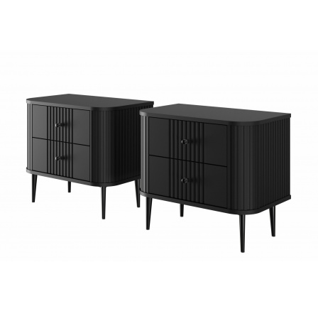 Zestaw szafek nocnych Vesper 56 cm - czarny / czarne nogi
