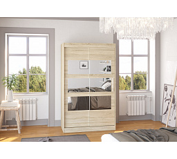 Tolóajtós szekrény tükörrel KOLORADO 120 Sonoma+Sonoma