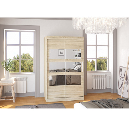 Tolóajtós szekrény tükörrel KOLORADO 120 Sonoma+Sonoma