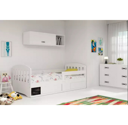 Łóżko pojedyńcze dla dzieci Classic, w kolorze białym, z materacem 80 x 160 