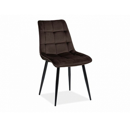 Étkezőszék CHIC VELVET, barna Bluvel 48/fekete