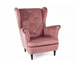 LADY Velvet fotel, ódon rózsaszín Bluvel 52/wenge