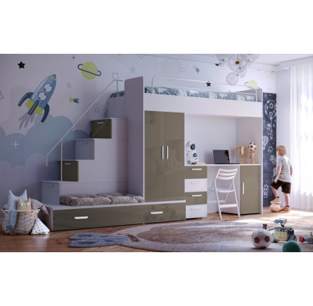 Postel PARADISE 5, Bílá Šedá Lesk