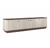 VESPER RTV 187 4D - cashmere mdf / orzech / czarne uchwyty / cokół