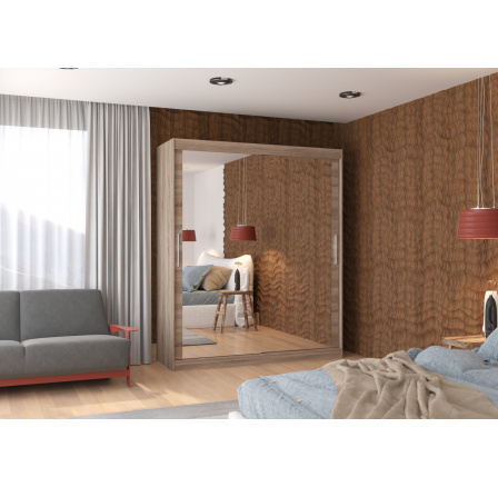 Tolóajtós szekrény tükörrel ETTORE 180 Truffle+Truffle