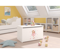 Játéktároló láda DARIA White+Girl With Wings