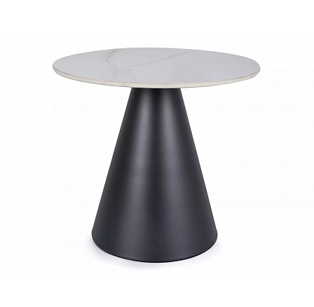 HILL konferencia asztal, Fehér márvány hatás/Fekete matt