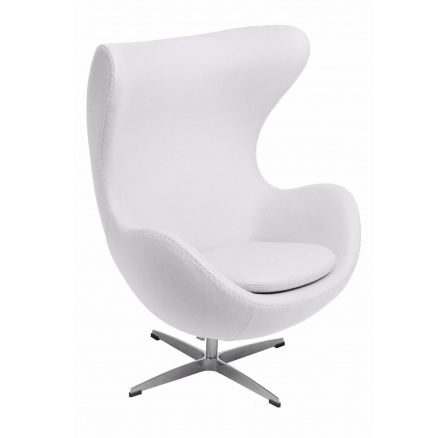 Tojás fotel fehér kasmír K3 Prémium