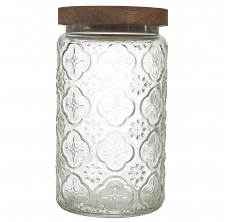 Cisele üveg akácfa fedéllel 1l hímzés