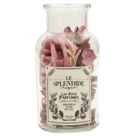 16 cm-es üvegedény rózsaszín potpourrival