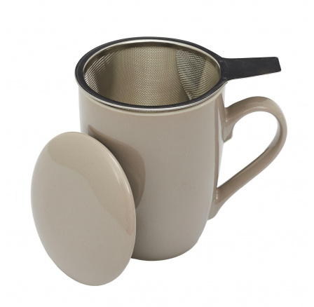 Bézs Mira bögre infúzióval és fedéllel