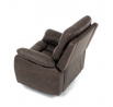 Polohovací křeslo, elektrické zabudované ovládání, hnědá, látka vintage, TV-4094 BR3