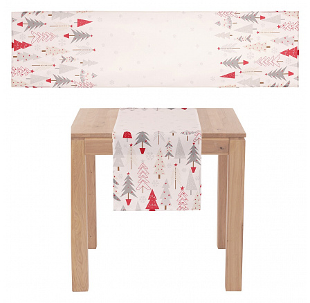 Asztalterítő - futó, karácsonyfák, 100% poliészter, 40 x 150 cm Asztalterítő - futó, karácsonyfák, 100% poliészter, 40 x 150 cm