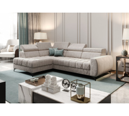 NAROŻNIK ROZKŁADANY PORTO MINI 170X255 CM - lewa , Odcienie beżu