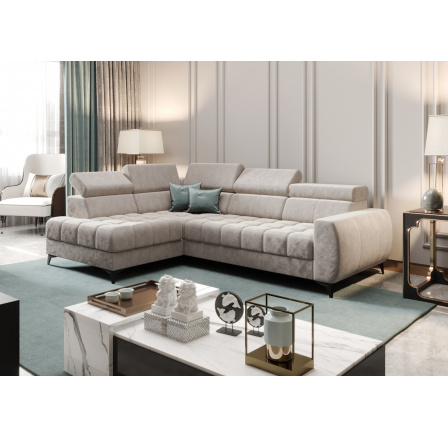 NAROŻNIK ROZKŁADANY PORTO MINI 170X255 CM - lewa , Odcienie beżu