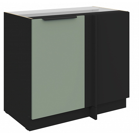 Dolní rohová skříňka ARIA - 105 ND 1F BB, Černá/Aquamarine