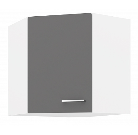 Horní rohová skříňka SOLA - 58x58 GN-60 1F, Bílá/Šedý Lesk
