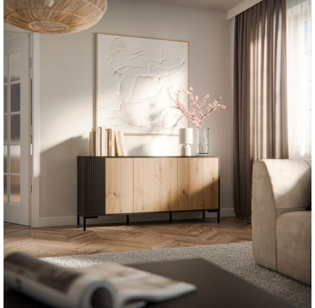 MERCI 150 komód, fekete/artisan