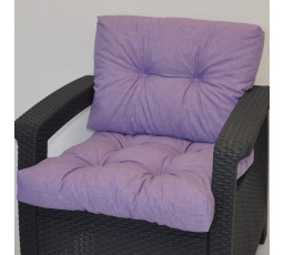 Polstr na křeslo z umělého ratanu - látka fialový melír