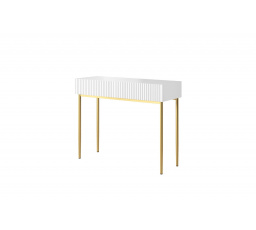 Toaletní stolek Nicole, bílá matná / zlaté nohy