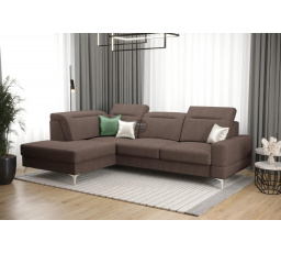 NAROŻNIK ROZKŁADANY MALIBU MINI 180X250 - lewa , Odcienie brązowego
