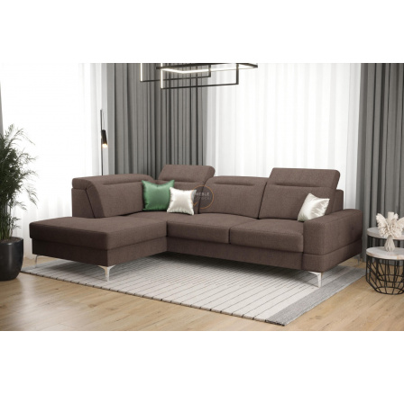 NAROŻNIK ROZKŁADANY MALIBU MINI 180X250 - lewa , Odcienie brązowego