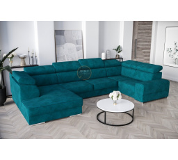 NAROŻNIK ROYAL MAX I 210x375x185 - prawa , Odcienie turkusu