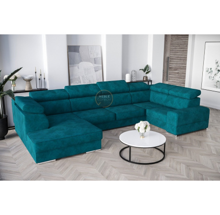 NAROŻNIK ROYAL MAX I 210x375x185 - prawa , Odcienie turkusu