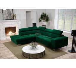 NAROŻNIK ORION II Z FUNKCJĄ SPANIA 225x255 CM - Odcienie zieleni , lewa