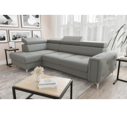 NAROŻNIK Z FUNKCJĄ SPANIA ORION 165X255 - Odcienie szarości , lewa