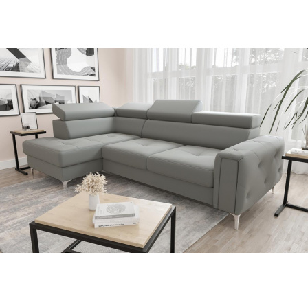 NAROŻNIK Z FUNKCJĄ SPANIA ORION 165X255 - Odcienie szarości , lewa