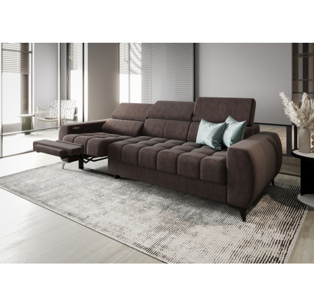 SOFA PORTO III RELAX 263 CM - Odcienie brązowego , Strona lewa