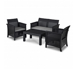 Zestaw Mebli Ogrodowych BRENTA Czarny/Szary
