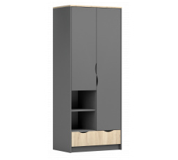 2 ajtós szekrény - JOY II 06, Szürke/Dub Artisan