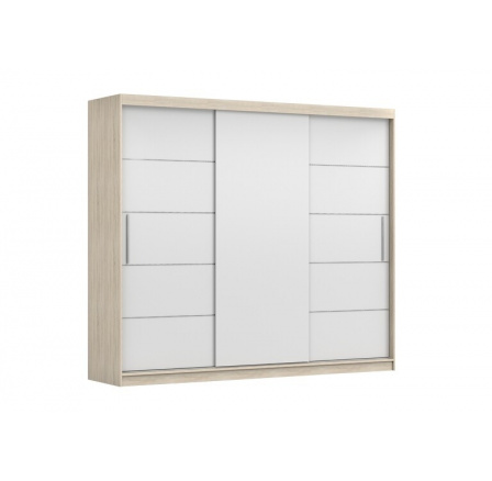 ALBA ruhásszekrény, Sonoma Tölgy/Fehér