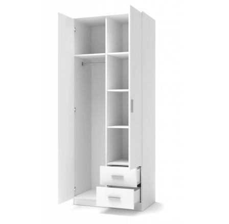 LIMA S-2 ruhásszekrény, fehér