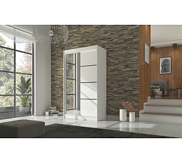 GILTON 120 ruhásszekrény, Fehér/Fehér