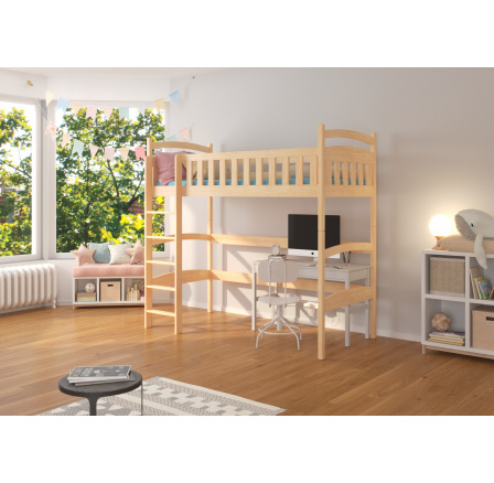 MIAGO emeletes ágy köztes szinttel 200x90 Fenyő