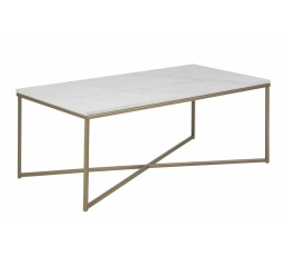 Alisma téglalap alakú dohányzóasztal Brass/Mar able