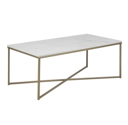 Alisma téglalap alakú dohányzóasztal Brass/Mar able