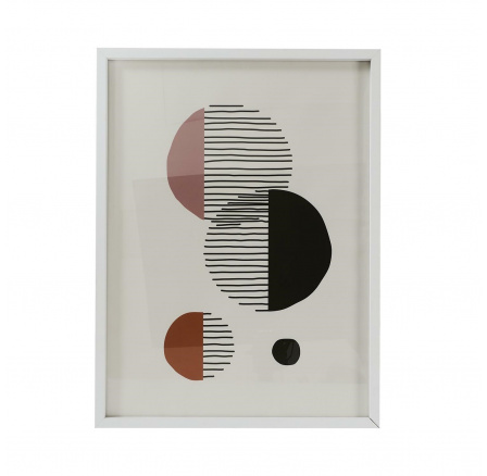 Art-deco kép 60x45cm fehér keretben