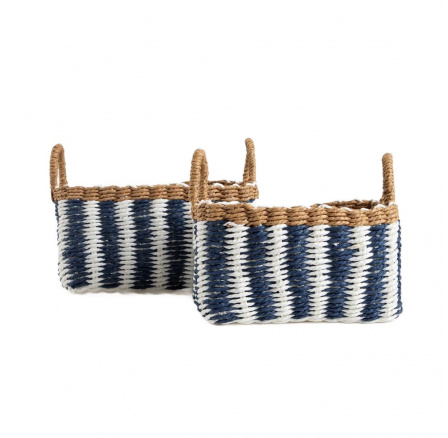 Braided basket SENAR for storage blue 2 el. 28x19x15/22 cm / 25×16×14/21 cm 736681 Braided basket SENAR for storage blue 2 el. 28x19x15/22 cm / 25×16×14/21 cm 736681