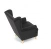 Křeslo ušák, černá látka, AK-388 BK2