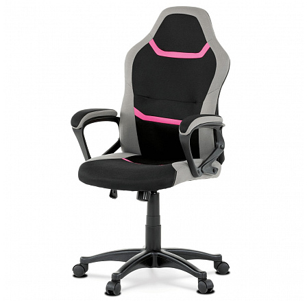 Dětská židle, houpací mechanismus, růžová látka, KA-L611 PINK